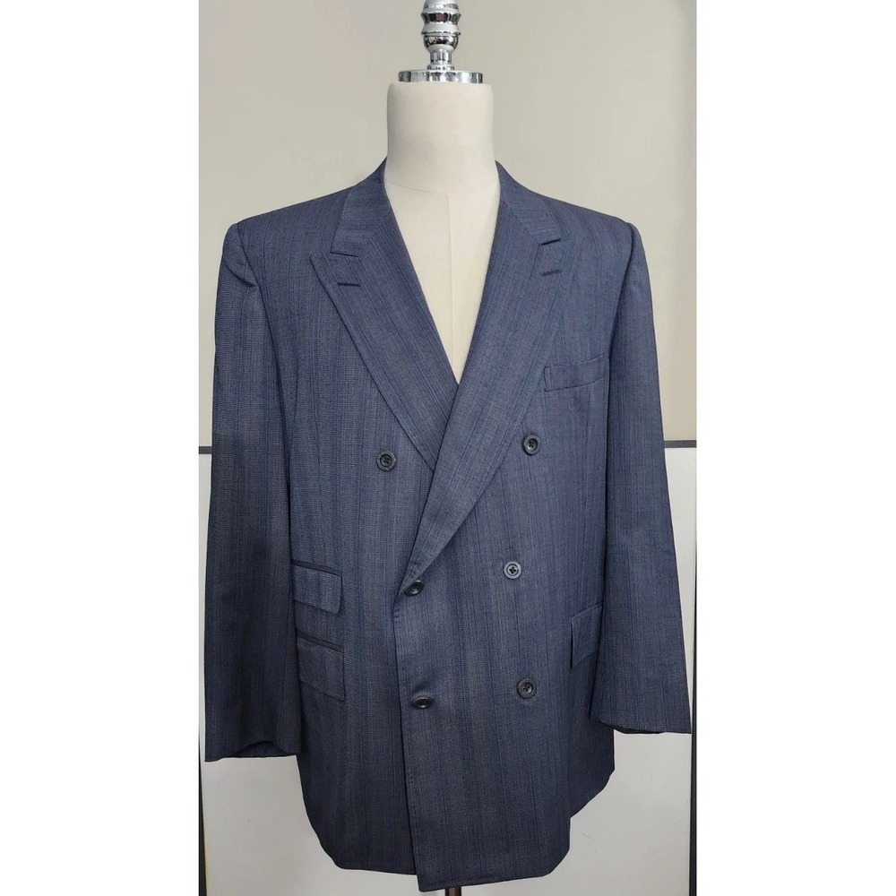 Vtg Turnbull Asser double breasted Wool England Made suit 46R Pant 44W x 27.5L - Picture 2 of 16